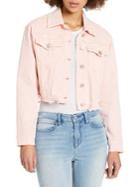 Skinny Girl Distressed Cotton Blend Cropped Jacket