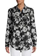 Lord And Taylor Separates Petite Floral Button-front Blouse