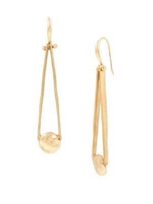 Robert Lee Morris Collection Golden Target Disc Stick Drop Earring