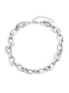 Design Lab Assorted Silvertone Oval Chainlink Necklace
