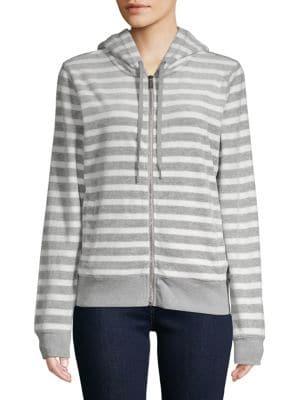 Calvin Klein Striped Velour Hoodie