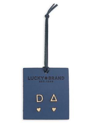 Lucky Brand Official Initial Set-of-2 Goldtone Earrings