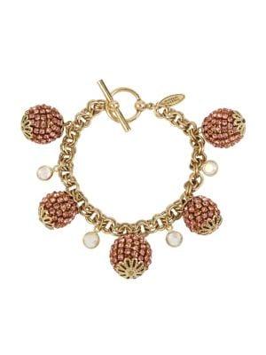 Miriam Haskell Sparkle Sphere Fireball Charm Bracelet