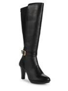 Carvela Vixed Buckled Leather Tall Boots