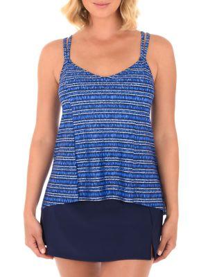 Shape Solver Shadow Stripe Hi-lo Tankini