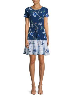 Ivanka Trump Floral Two-tone Sheath Dress