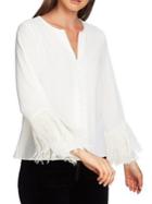 1.state Fringe-sleeve Split Neck Top