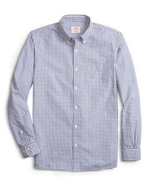 Brooks Brothers Red Fleece Basketweave Checks Cotton Button-down Shirt