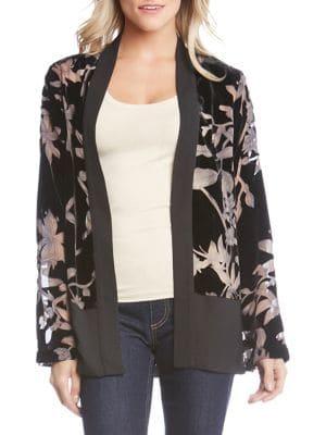 Karen Kane Velvet Burnout Contrast Jacket