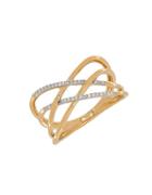 Lord & Taylor Andin 14k Gold Diamond Pave Interwoven Ring, 0.10 Tcw