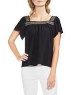 Vince Camuto Zen Bloom Beaded-embellished Cotton Blouse