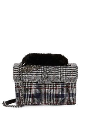 Kurt Geiger London Kensington Faux-fur Plaid Shoulder Bag