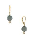 Cole Haan Crystal And Faux Pearl Single Drop Earrings