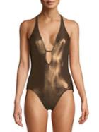 Vince Camuto Sun Shine Metallic One-piece Swimsuit