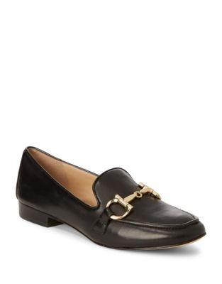 Karl Lagerfeld Paris Leather Loafers With Buckle