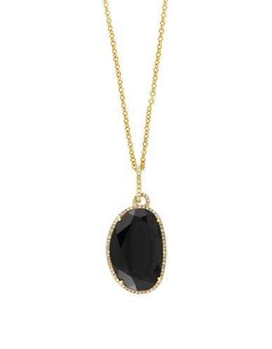 Effy Final Call Diamond, Onyx & 14k Yellow Gold Pendant Necklace