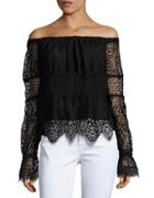Kendall + Kylie Off-the-shoulder Lace Top