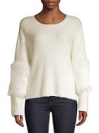 Design Lab Plush Faux Fur Long-sleeve Sweater