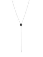 Lucky Brand Silvertone And Black Agate Y-necklace