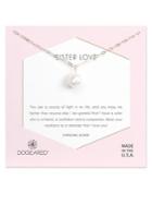 Dogeared 10-11mm Baroque Pearl And Sterling Silver Sister Love Pendant Necklace