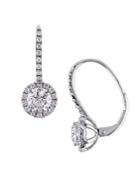 Sonatina 14k White Gold & Diamond Halo Drop Earrings