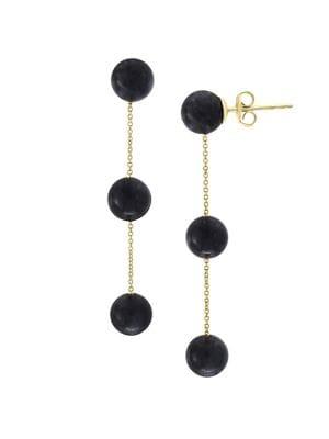 Effy 14k Yellow Gold & Onyx Earrings