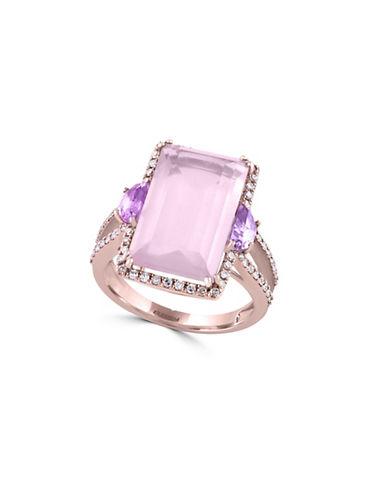 Effy 14k Rose Gold, Rose Quartz, Pink Amethyst And Diamond Ring, 0.32 Tcw