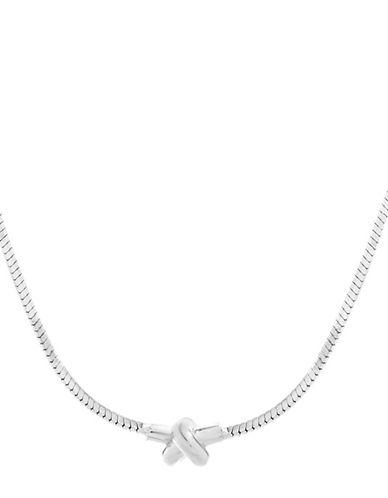 Lord & Taylor Knotted Silvertone Necklace