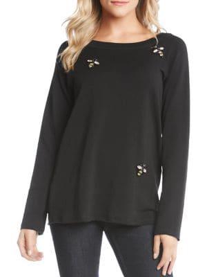 Karen Kane Embroidered Bee Top