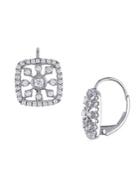 Sonatina Floral Filigree 14k White Gold & Diamond Stud Earrings