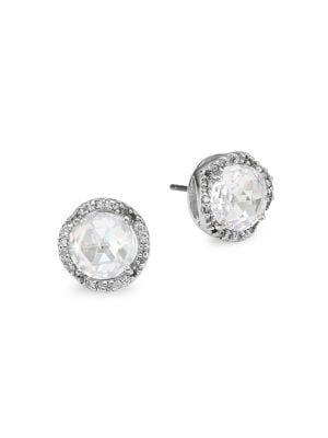 Kate Spade New York Silvertone Pave Halo Large Stud Earrings