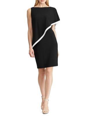 Lauren Ralph Lauren Overlay Jersey Sheath Dress