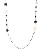 Effy 8.5mm Black Pearl, 5.5-9.5mm White Pearl And Sterling Silver Single Strand Necklace