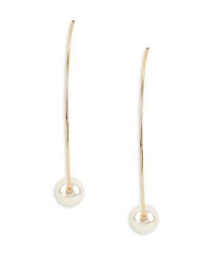 Design Lab Lord & Taylor Curved Faux Pearl-accented Drop Earrings