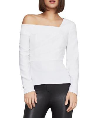 Bcbgmaxazria One-shoulder Peplum Top