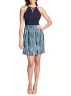 Guess Lace-up Fit-&-flare Dress