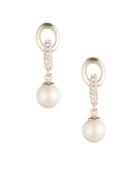 Carolee Majestic Pearl 12mm Round Glass Pearl Links Dangle & Drop Earrings