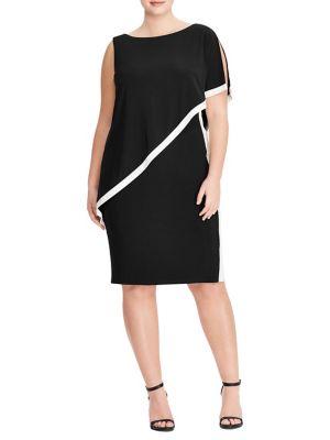 Lauren Ralph Lauren Plus Asymmetrical Cape Dress