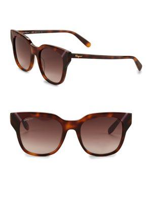 Salvatore Ferragamo 50mm Square Tortoise Sunglasses