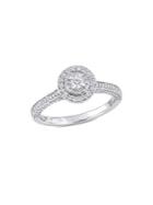Sonatina Raised 0.625 Tcw Diamond & 14k White Gold Double Halo Engagement Ring