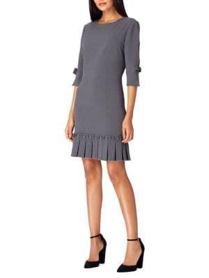 Tahari Arthur S. Levine Petite Pleated-trim Twill Sheath Dress