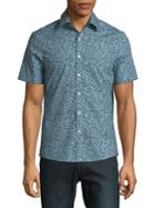 Michael Kors Short Sleeve Printed Button-down Shirt