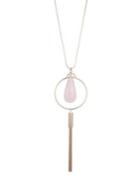 Trina By Trina Turk Scenic Route Tassel Goldtone & Pink Acrylic Pendant Necklace