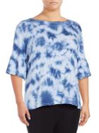 Calvin Klein Performance Plus Printed Bell Sleeve Top