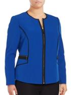 Nipon Boutique Piped Zip Front Jacket