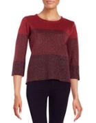 Anne Klein Colorblocked Shimmer Sweater