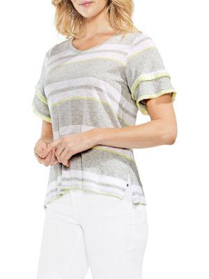 Vince Camuto Petite Amalfi Breeze Tiered Fringe Tee