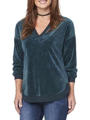 Democracy Contrast Velvet Top