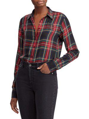 Lauren Ralph Lauren Petite Petite Tartan Crest Twill Button-down Shirt