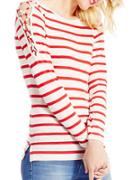 Jessica Simpson Darby Striped Lace-up Shoulder Detail Top